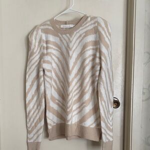 bishop + young Cream and White Patterned Sweater